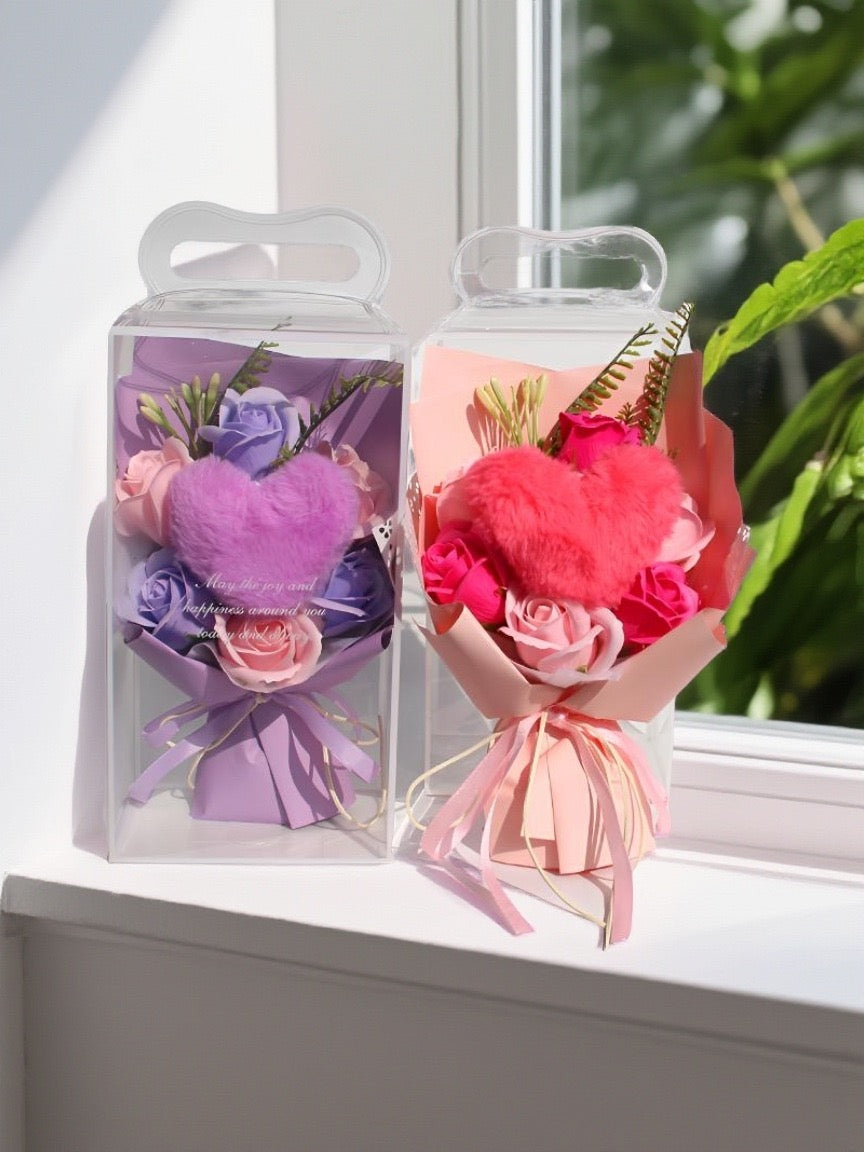 Plush Heart Bouquet Box