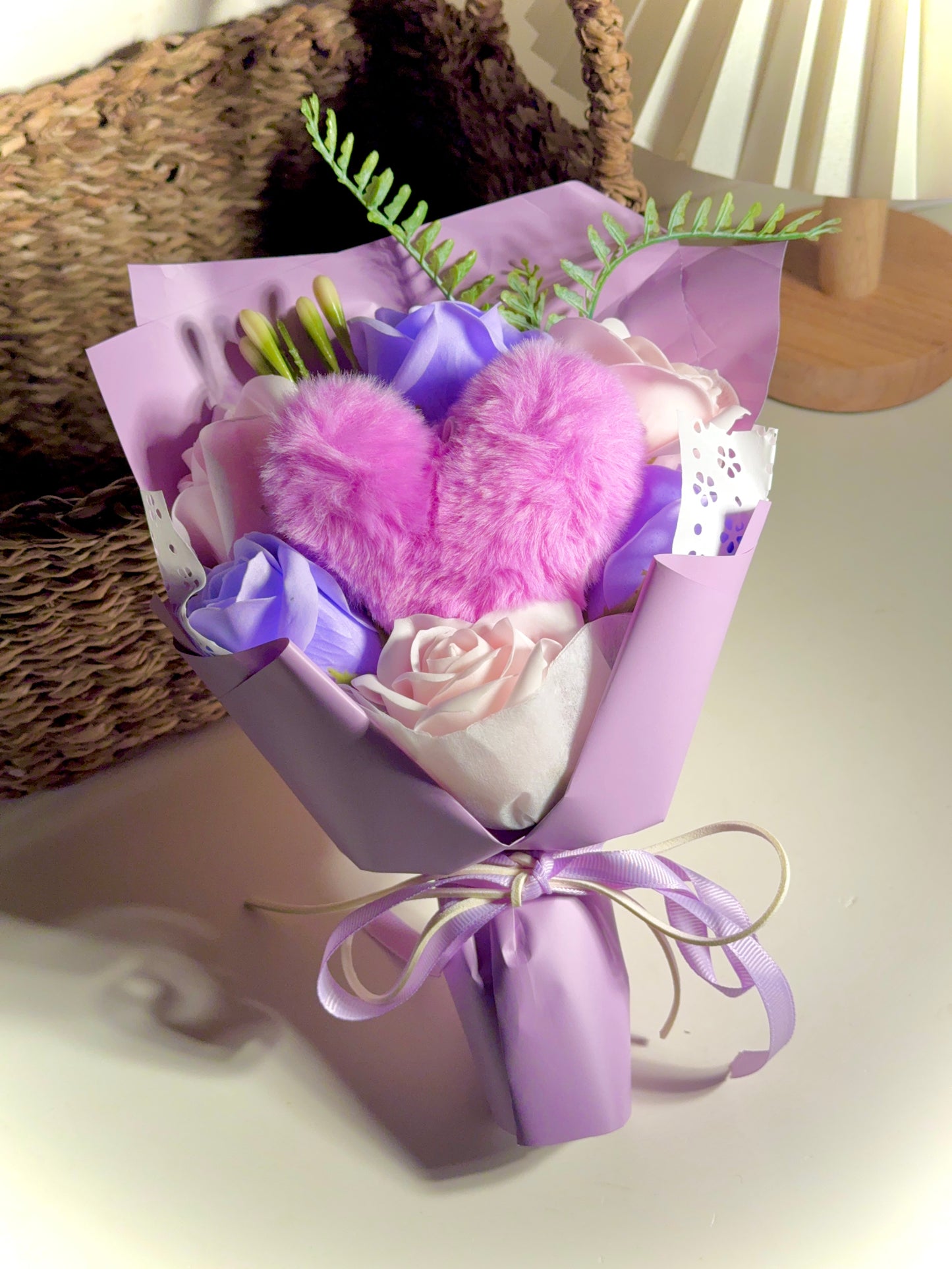 Plush Heart Bouquet Box