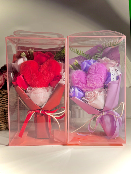 Plush Heart Bouquet Box