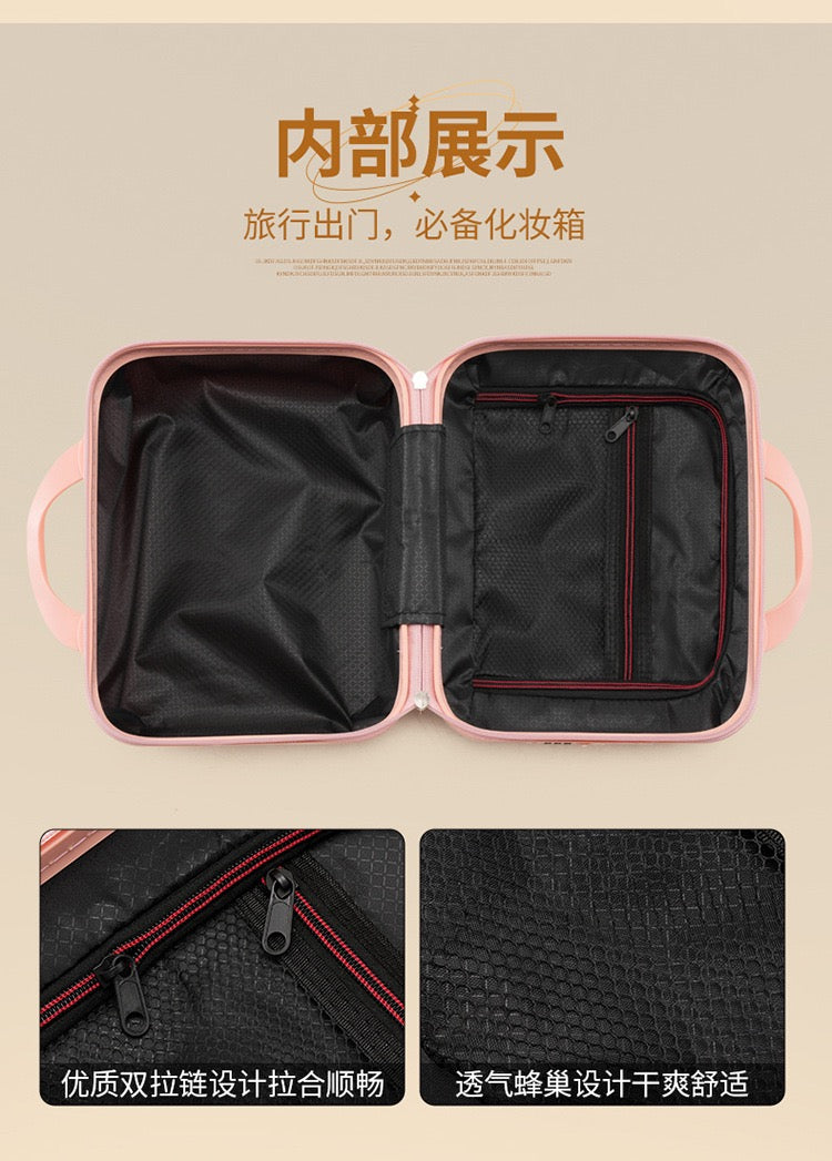 Bubble Cloud Mini Travel Case – 14 Inch Macaron Vanity Box with Lock