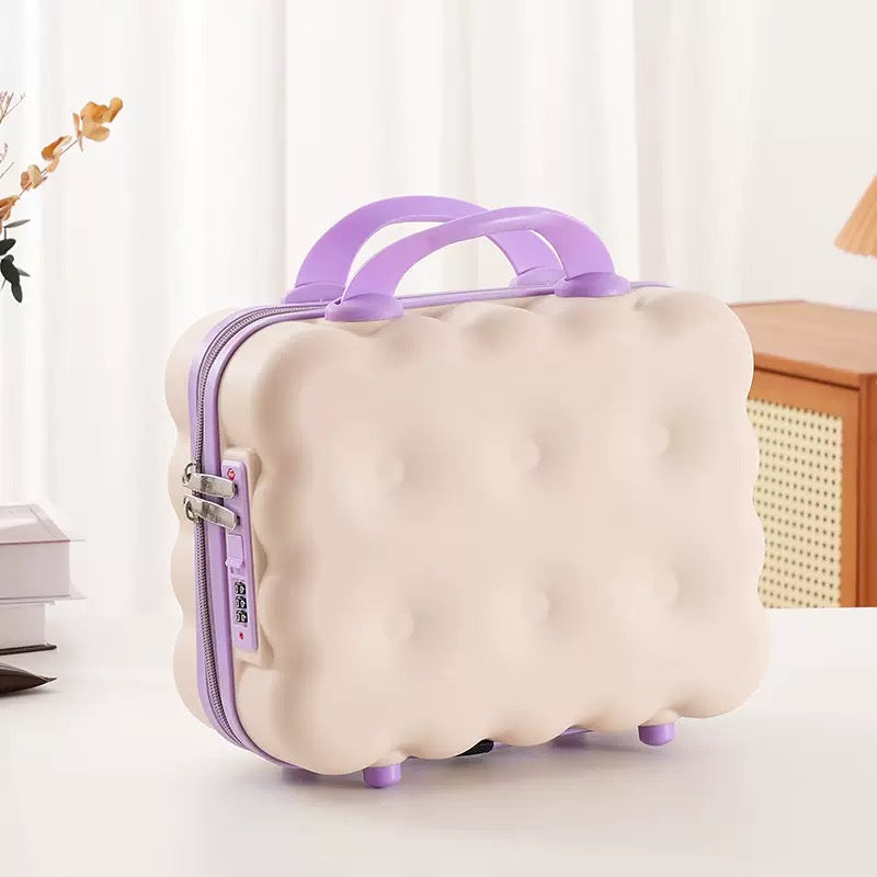 Bubble Cloud Mini Travel Case – 14 Inch Macaron Vanity Box with Lock