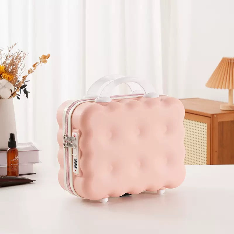Bubble Cloud Mini Travel Case – 14 Inch Macaron Vanity Box with Lock