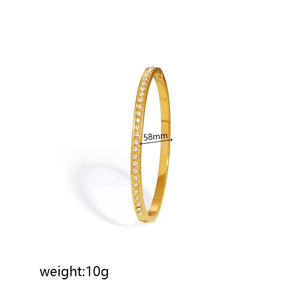 Premium Stainless Steel Adjustable Cuff Bracelet – Crystal Collection