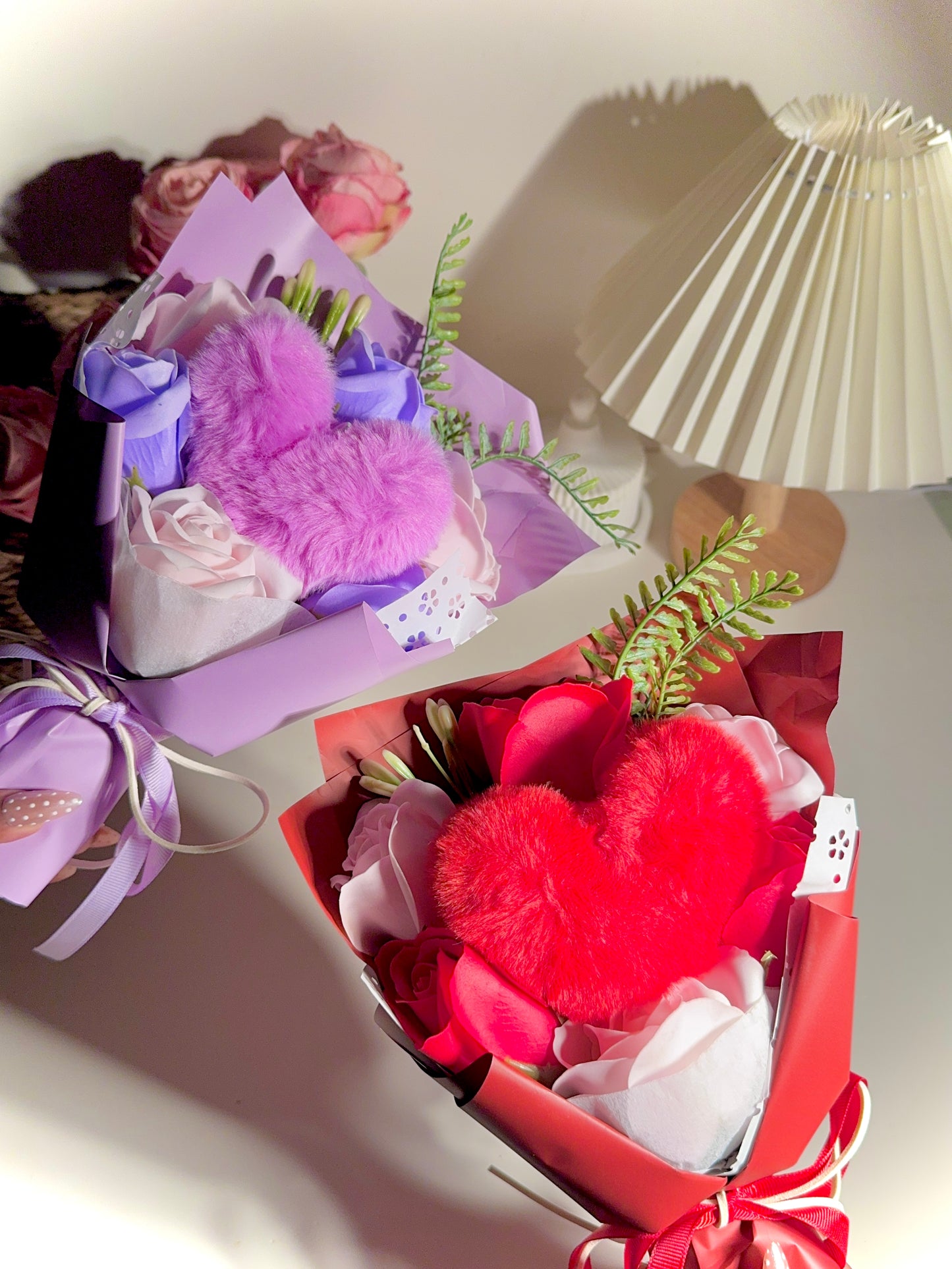 Plush Heart Bouquet Box