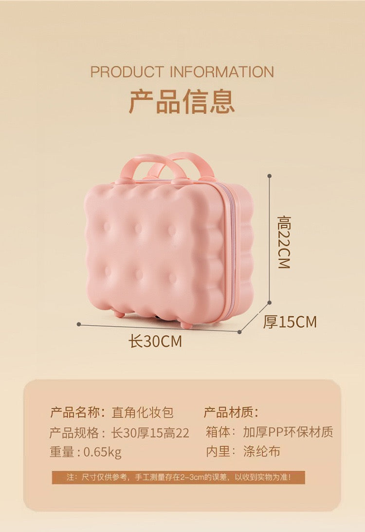 Bubble Cloud Mini Travel Case – 14 Inch Macaron Vanity Box with Lock