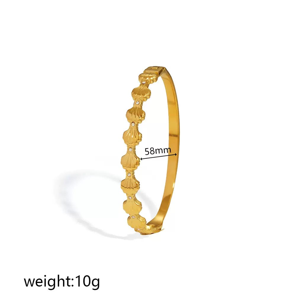 Premium Stainless Steel Adjustable Cuff Bracelet – Crystal Collection