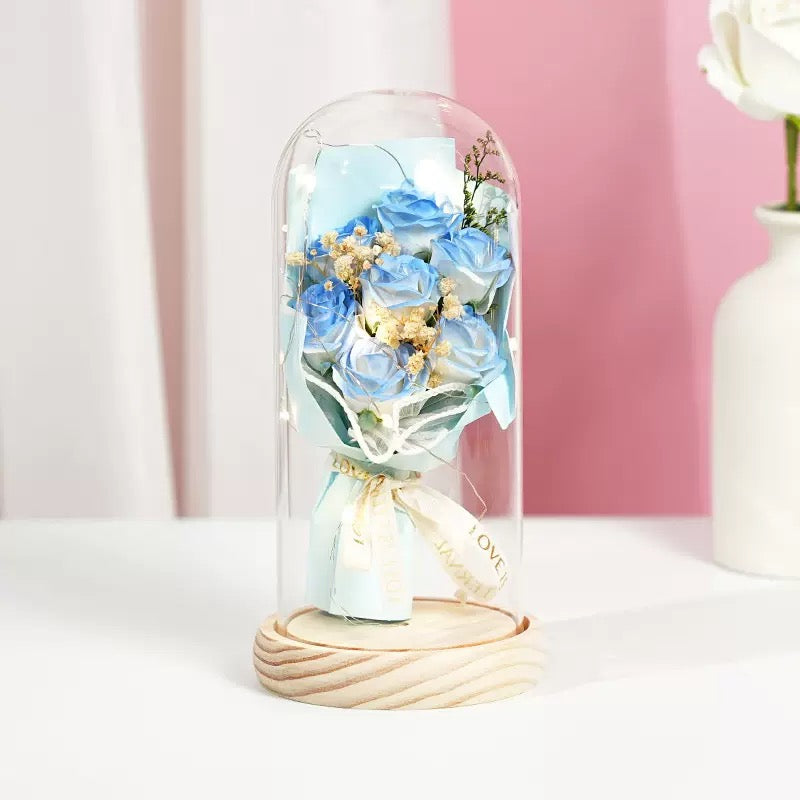 Rose LED Glass Dome Bouquet 🌹