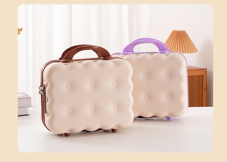 Bubble Cloud Mini Travel Case – 14 Inch Macaron Vanity Box with Lock