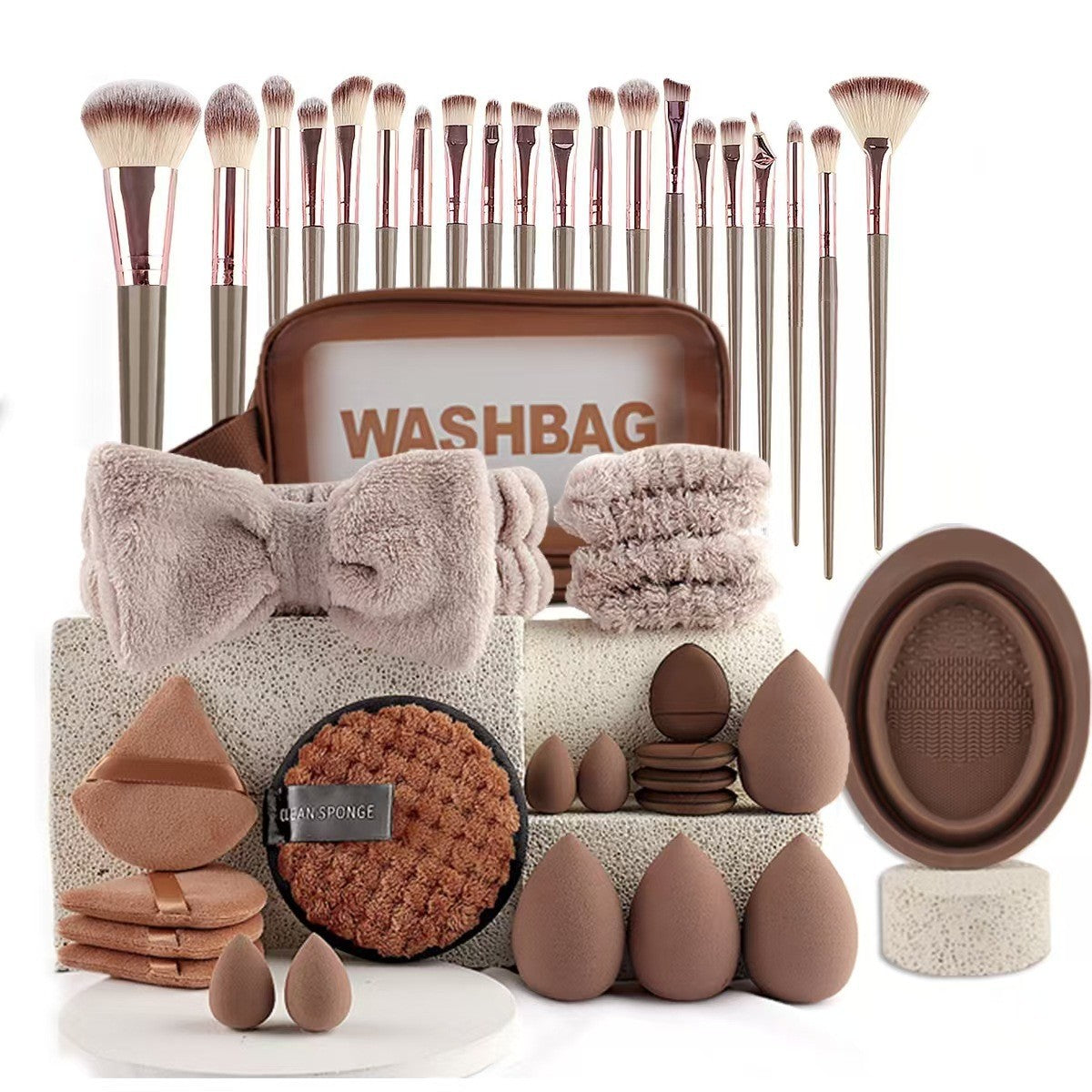 ✨ 40-Piece  Makeup Brush & Puff Set ✨