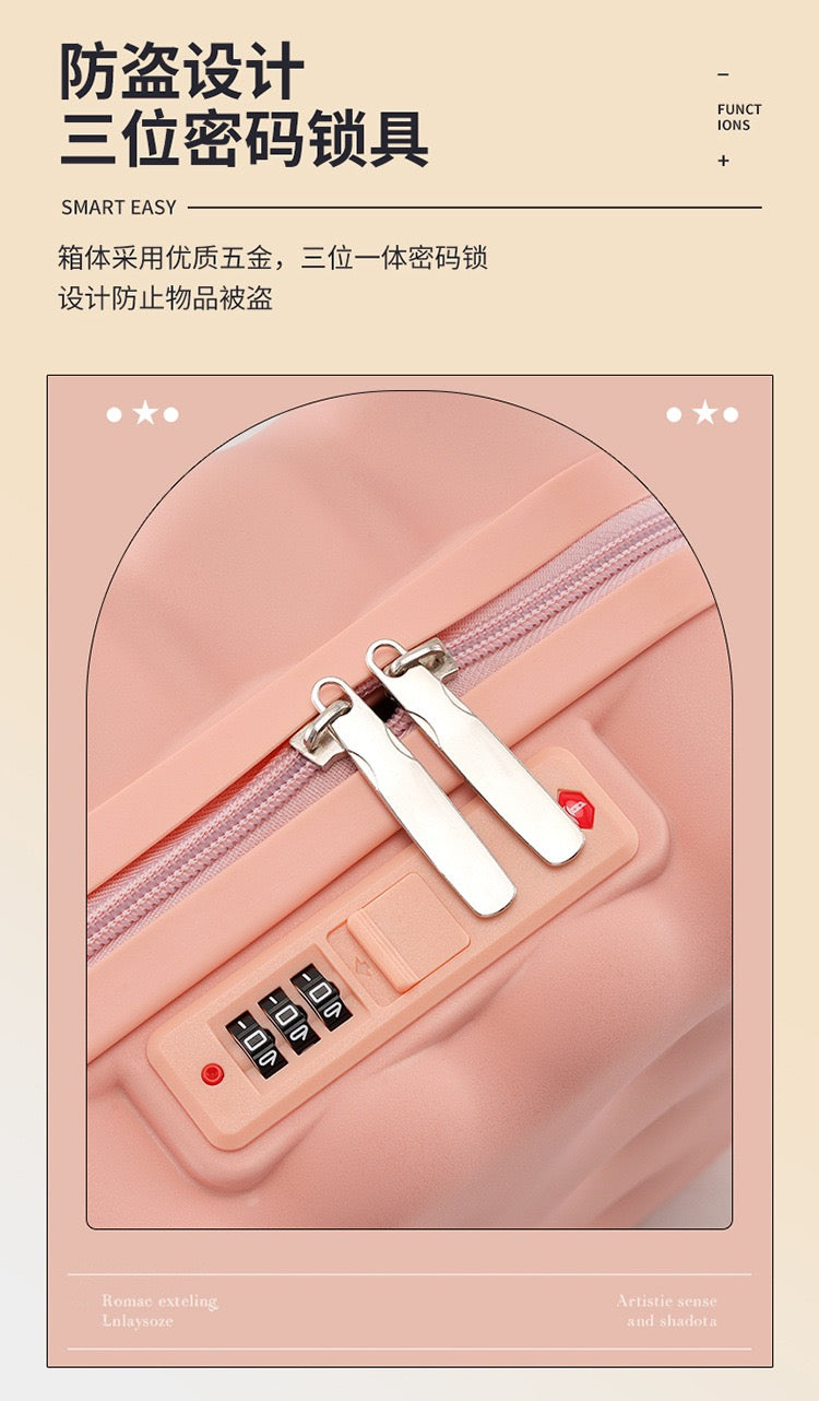 Bubble Cloud Mini Travel Case – 14 Inch Macaron Vanity Box with Lock