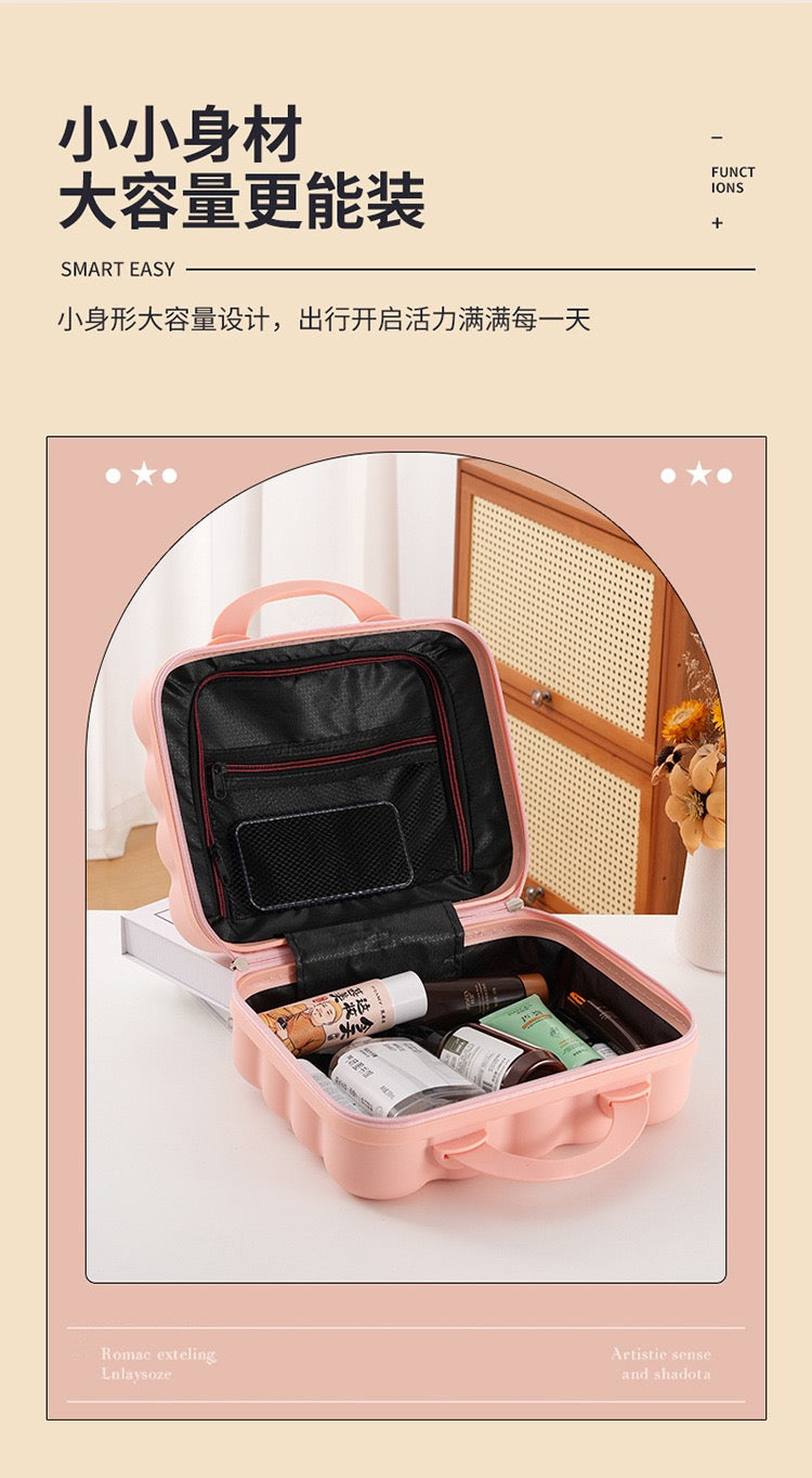 Bubble Cloud Mini Travel Case – 14 Inch Macaron Vanity Box with Lock