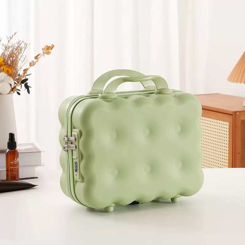Bubble Cloud Mini Travel Case – 14 Inch Macaron Vanity Box with Lock