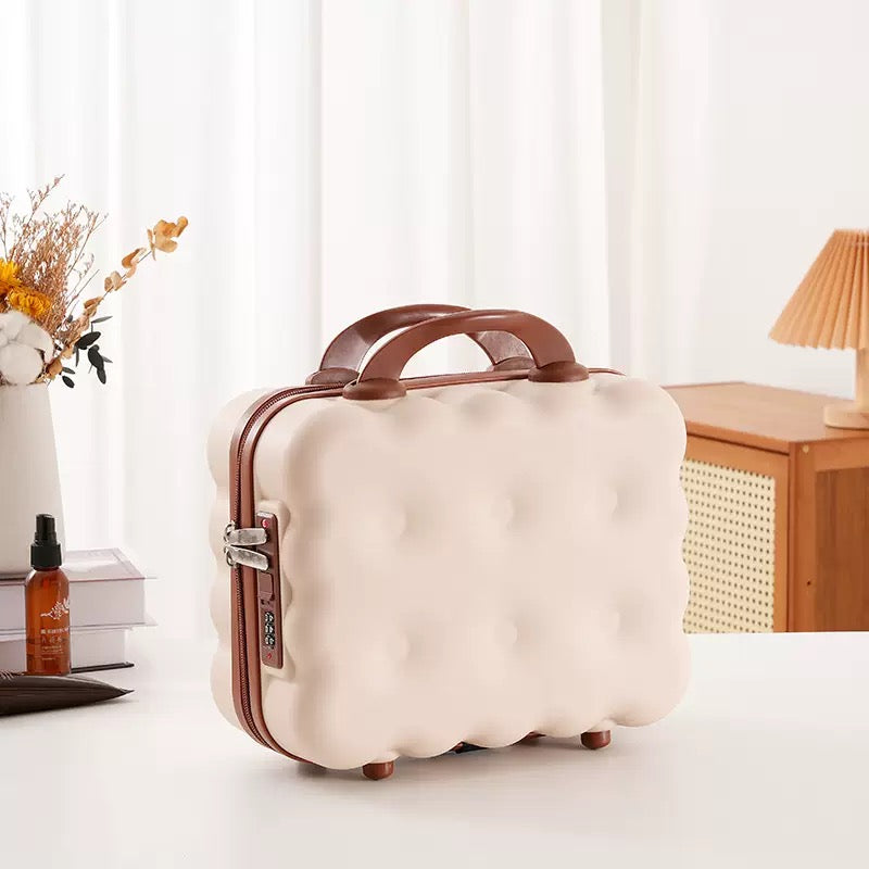 Bubble Cloud Mini Travel Case – 14 Inch Macaron Vanity Box with Lock