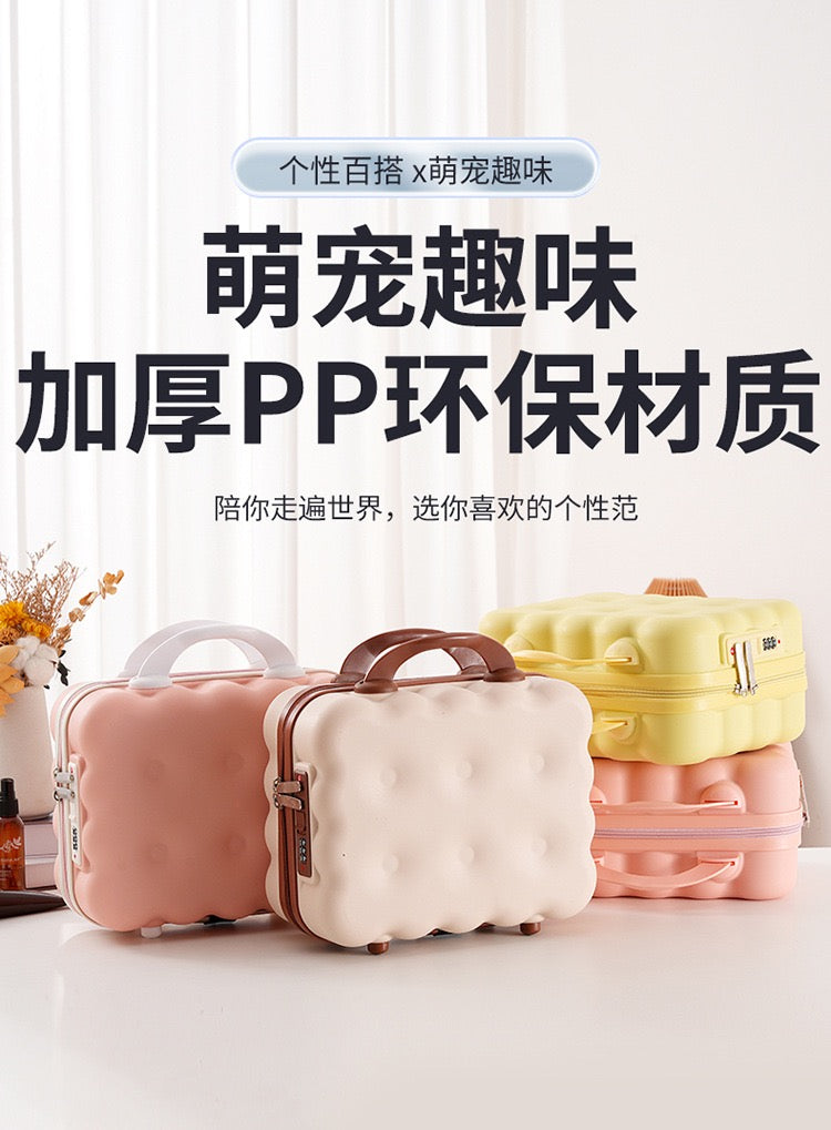 Bubble Cloud Mini Travel Case – 14 Inch Macaron Vanity Box with Lock