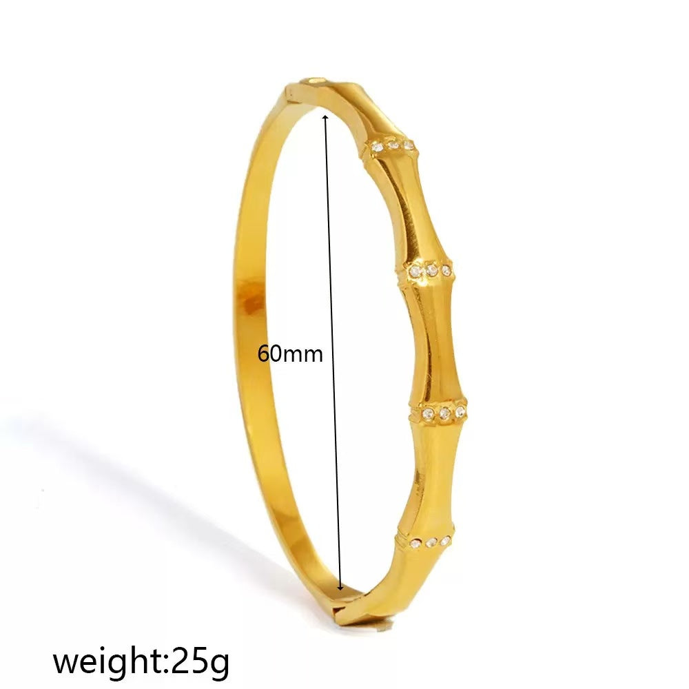 Premium Stainless Steel Adjustable Cuff Bracelet – Crystal Collection