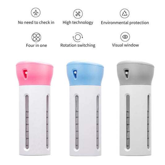 Travel Smart: The 4-in-1 Portable Refillable Dispenser